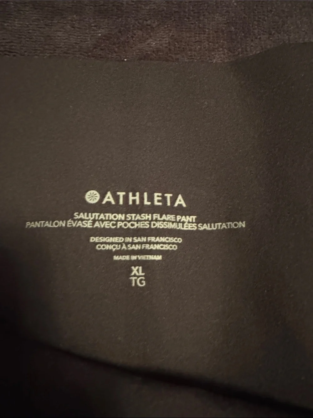 Athleta Black Salutation Stash Women's Flare Pants - Picture 3 of 3